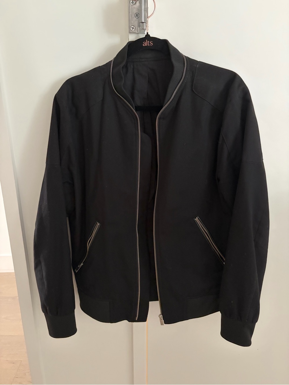 The Kooples Black Bomber Jacket